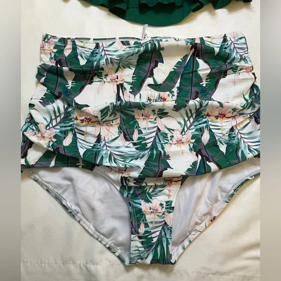 NWT CocoShip size XL green tropical bikini swimsuit - Picture 8 of 11